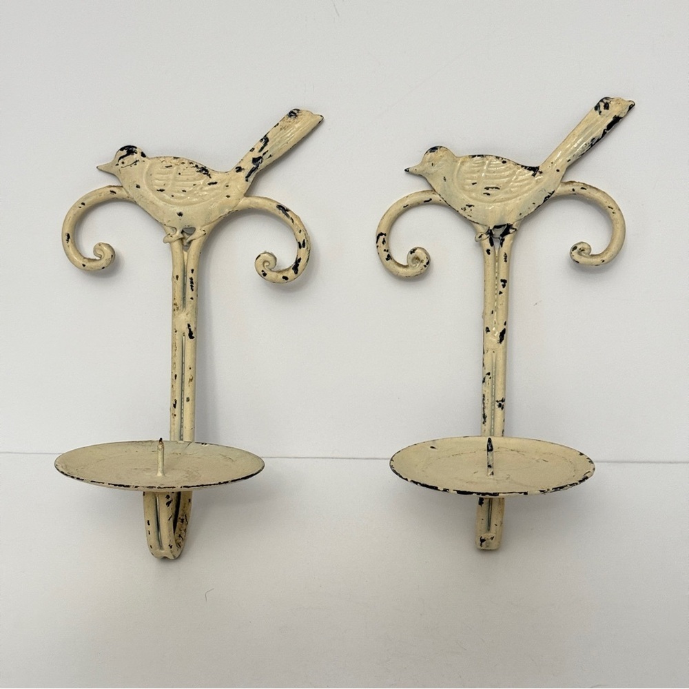 Vintage Bird Pillar Candle Wall Decor - Farmhouse Decor